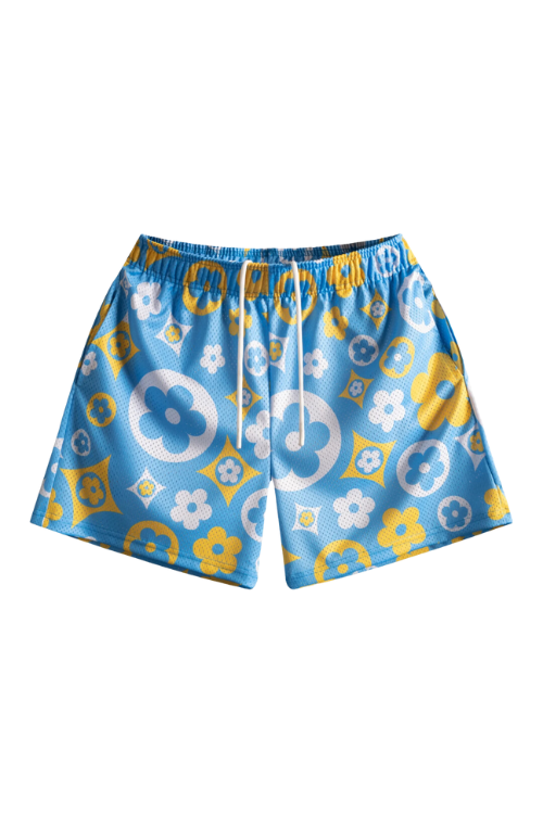 PATTERN SHORTS - BLUE