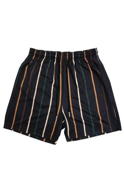 STRIPPED SHORTS - BLACK